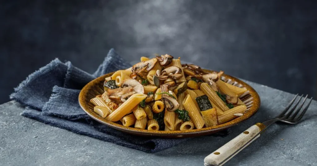 mushroom and spinach pasta