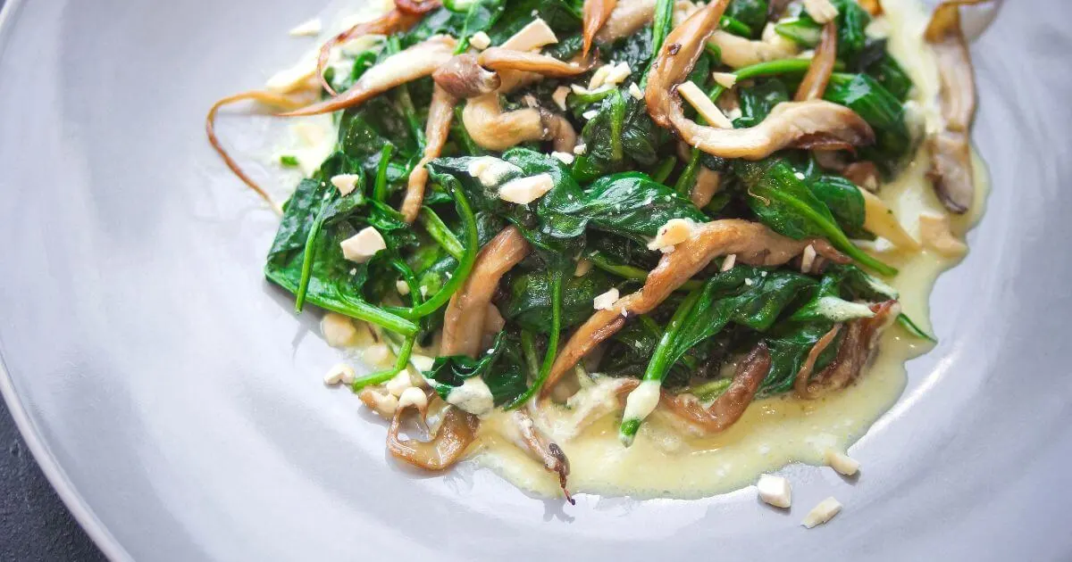 spinach with mushrooms recipe